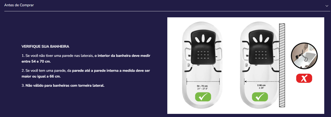 Assento de banheira P30013