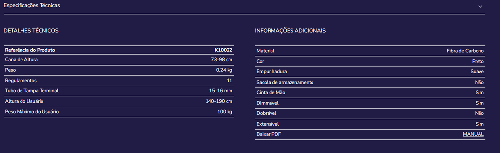 Bengala fibra de carbono K10022