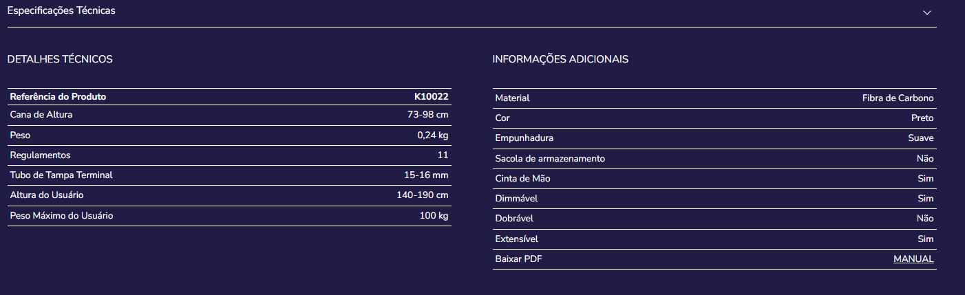 Bengala fibra de carbono K10022