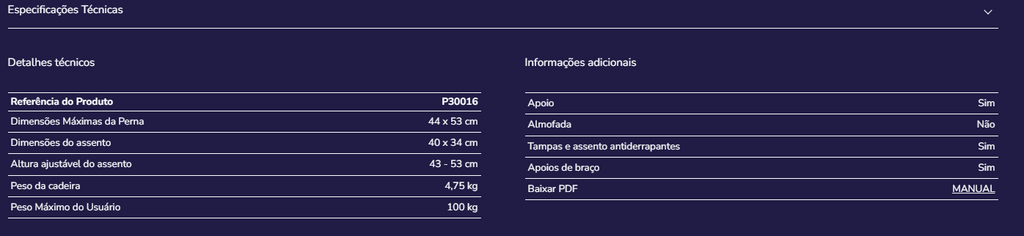 Cadeira de banho P30016