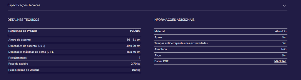 Cadeira de banho P30003