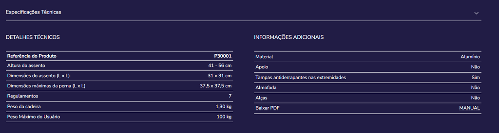 Banco de banho P30001