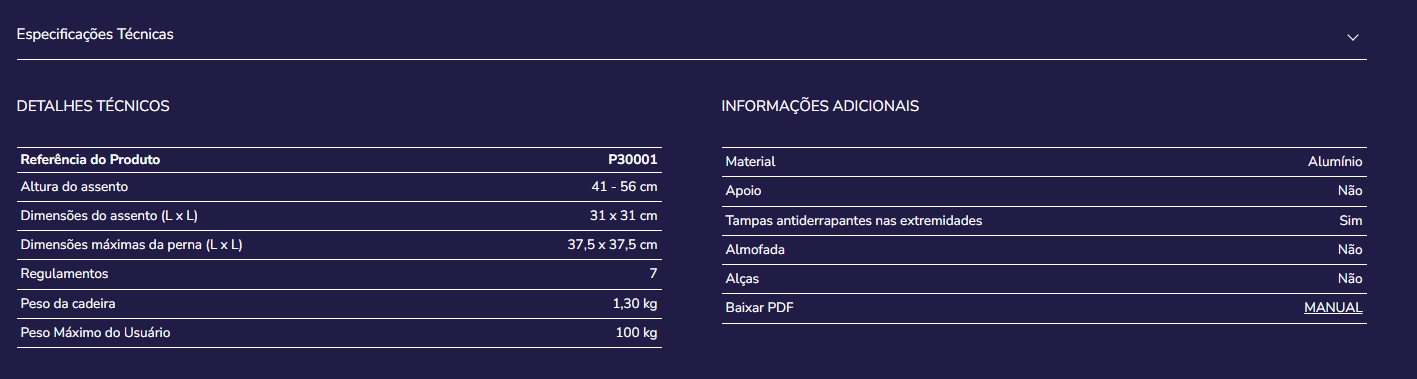 Banco de banho P30001