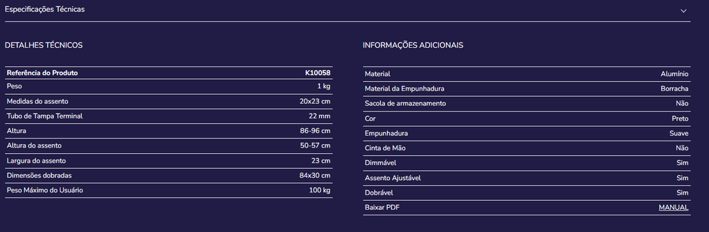 Bengala com assento K10058