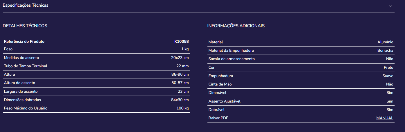 Bengala com assento K10058