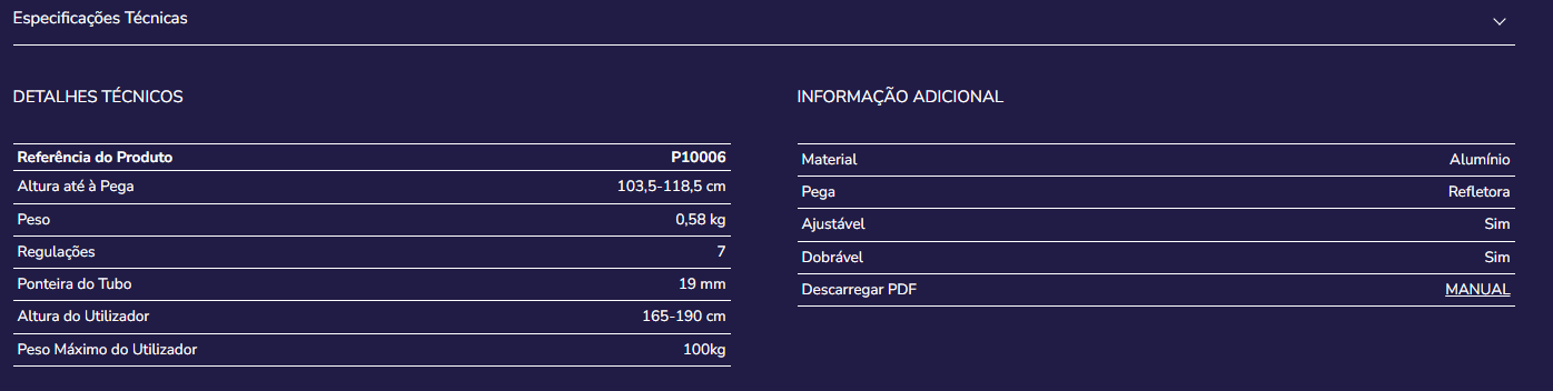 Muleta dobrável P10006