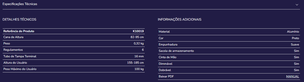 Bengala dobrável K10019