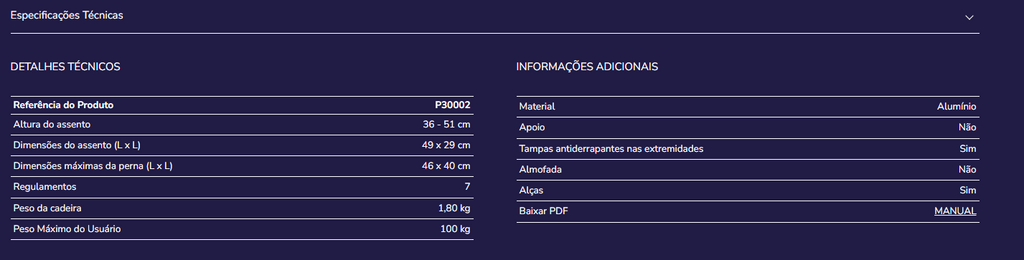 Banco de banho  P30002