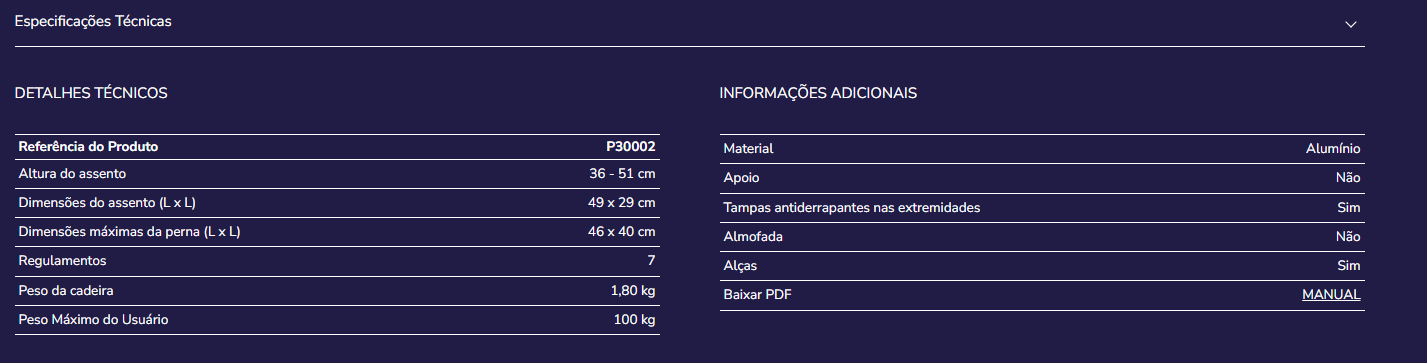 Banco de banho  P30002