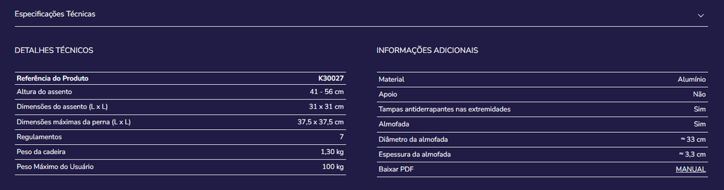Banco de banho K30027