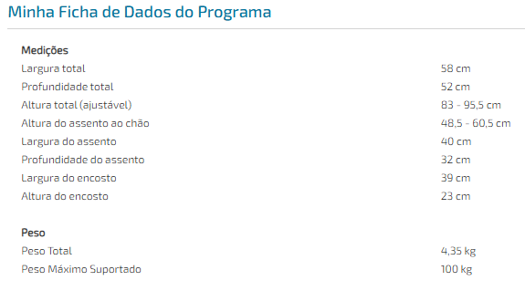 Cadeira de banho My Show