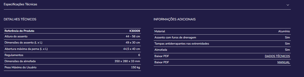 Banco de banho K30009