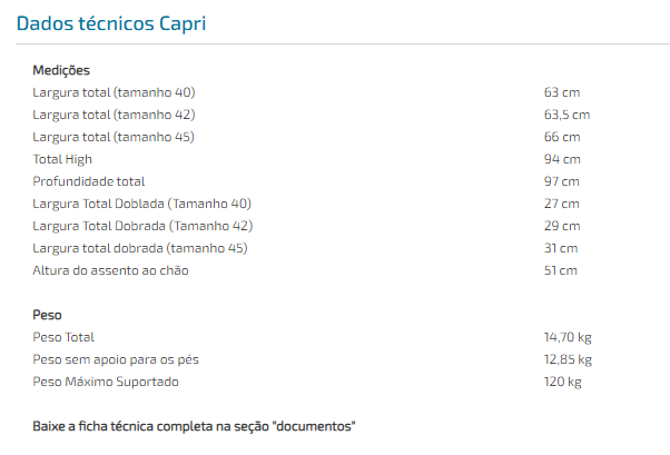 Cadeira rodas Capri
