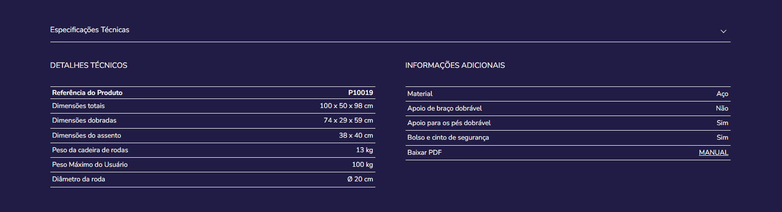 Cadeira de rodas P10019