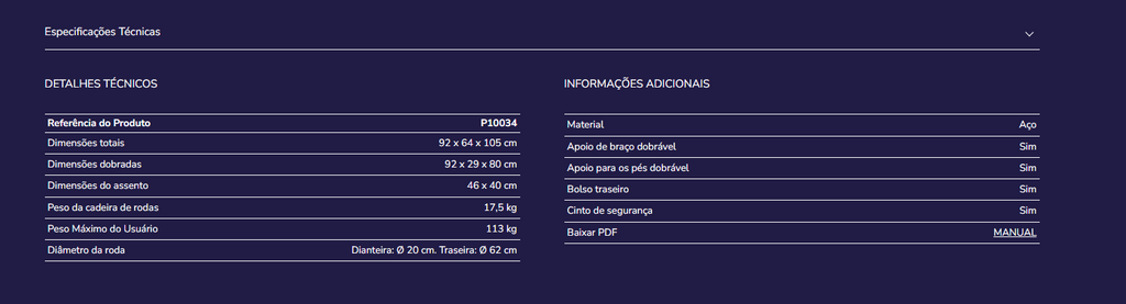 Cadeira de rodas P10034