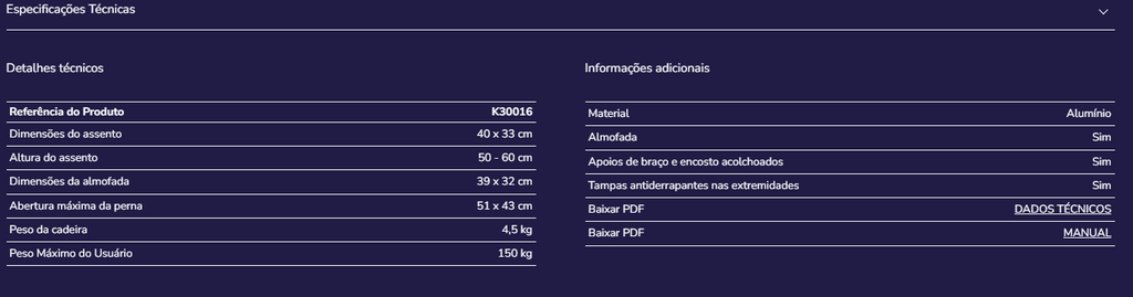 Cadeira de banho K30016