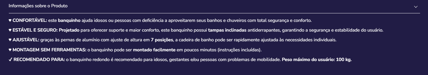 Banco de banho P30001