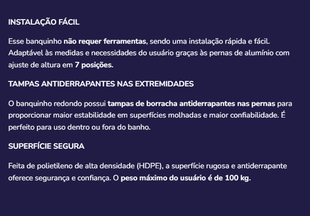 Banco de banho P30001