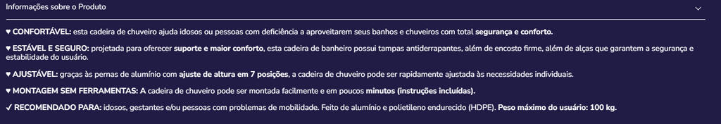 Cadeira de banho P30003
