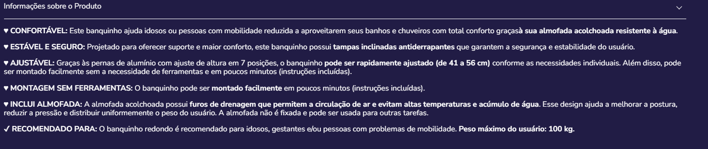 Banco de banho K30027