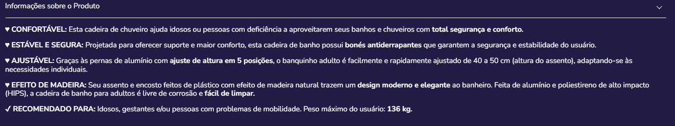 Cadeira de banho K30025
