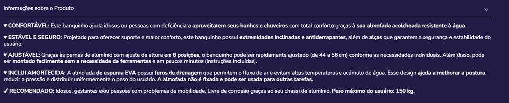 Banco de banho K30009