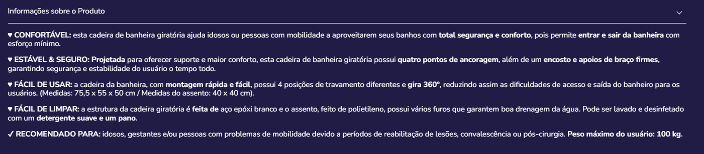 Assento de banheira P30013