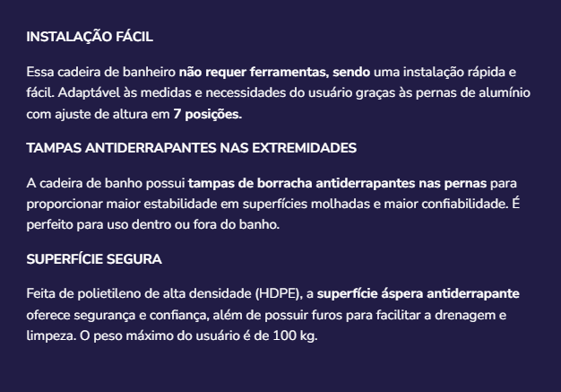 Cadeira de banho P30003