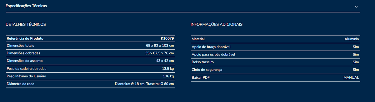Cadeira de rodas K10079