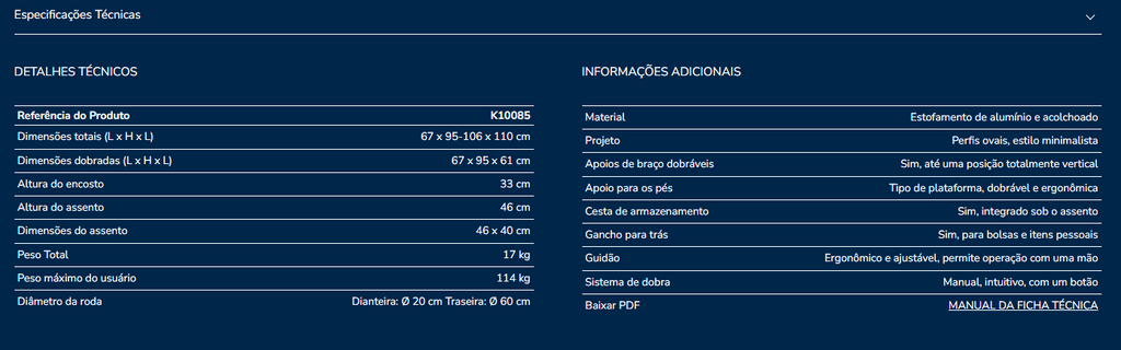 Cadeira de rodas K10085