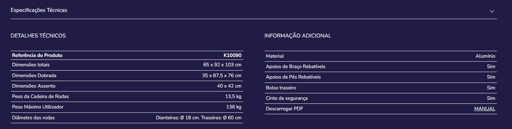 Cadeira de rodas Kmina K10090