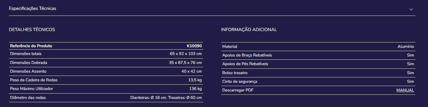 Cadeira de rodas Kmina K10090