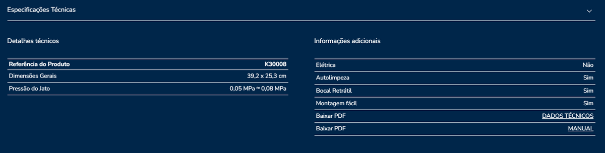 Jato de agua sanita K30008
