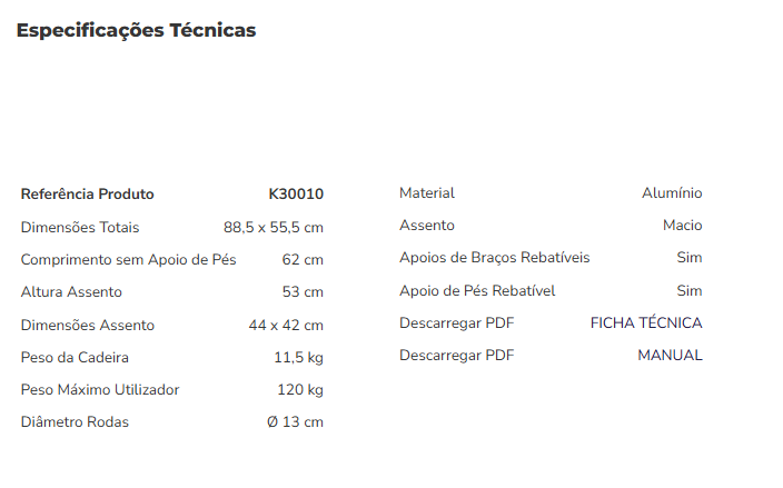 Cadeira de rodas banho K30010