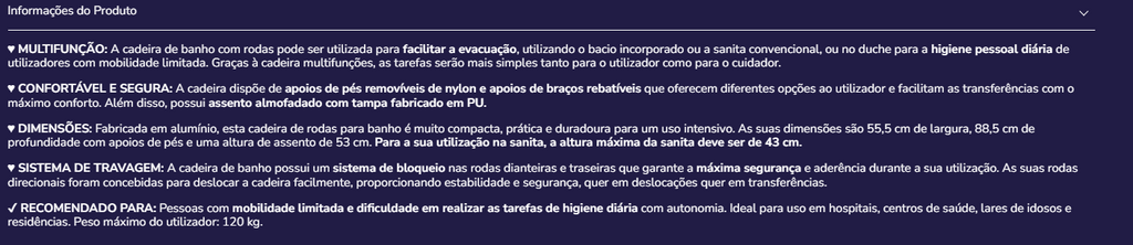 Cadeira de rodas de banho K30014