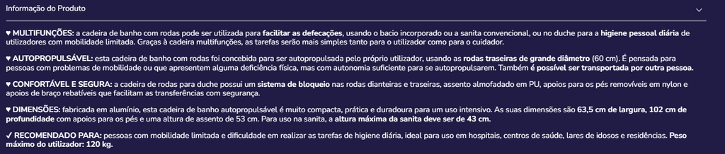 Cadeira de rodas banho K30032
