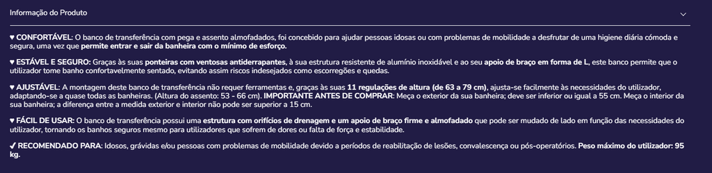 Cadeira de banheira K30036