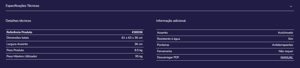 Cadeira de banheira K30036