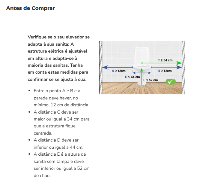 Elevador de sanita elétrico K30037