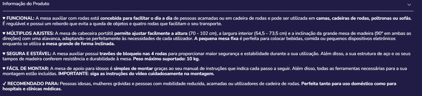 Mesa de apoio K40012