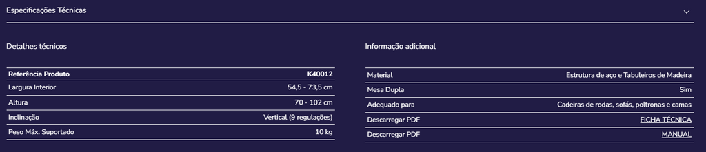 Mesa de apoio K40012