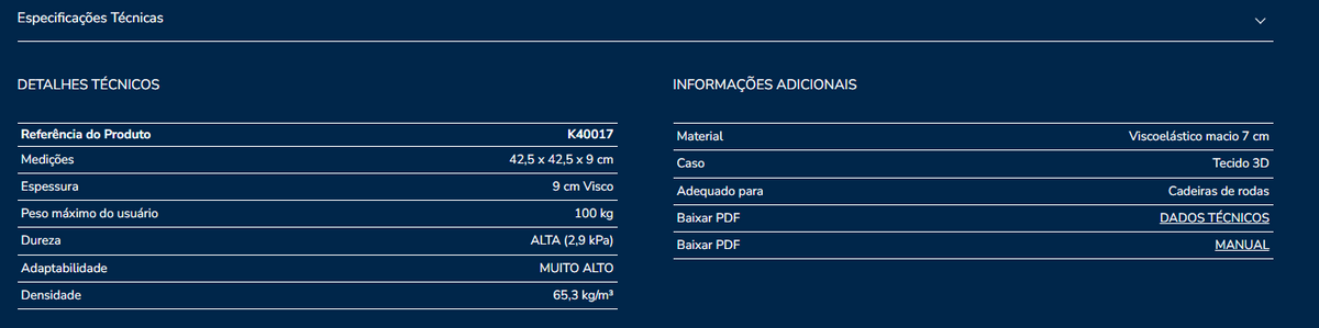 Almofada de assento K40017
