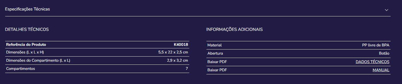 Caixa organização comprimidos K40018