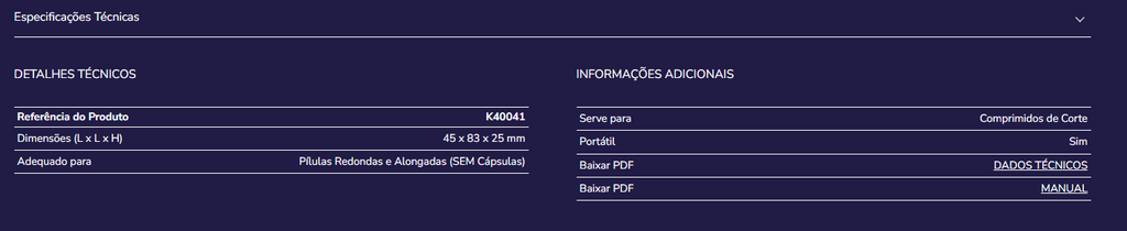 Cortador de comprimidos K40041