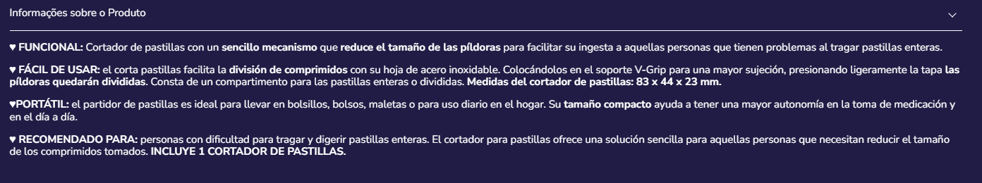 Cortador de comprimidos K40041