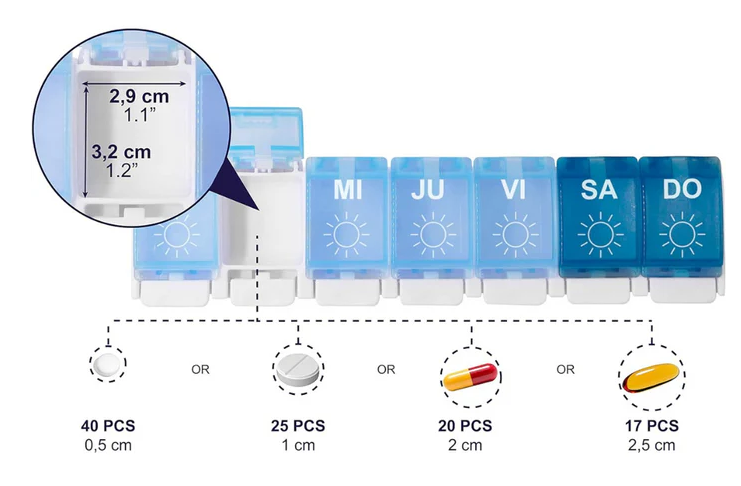 Caixa organização comprimidos K40059