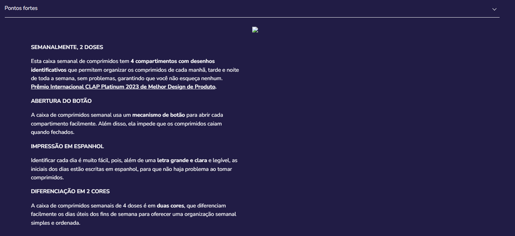 Caixa organização comprimidos K40059