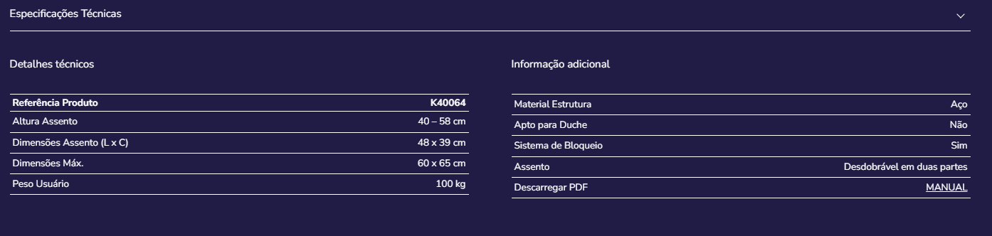 Cadeira de transferência K40064