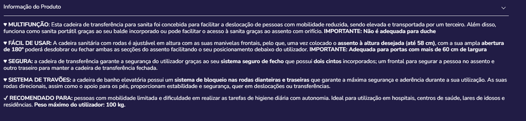 Cadeira de transferência K40064