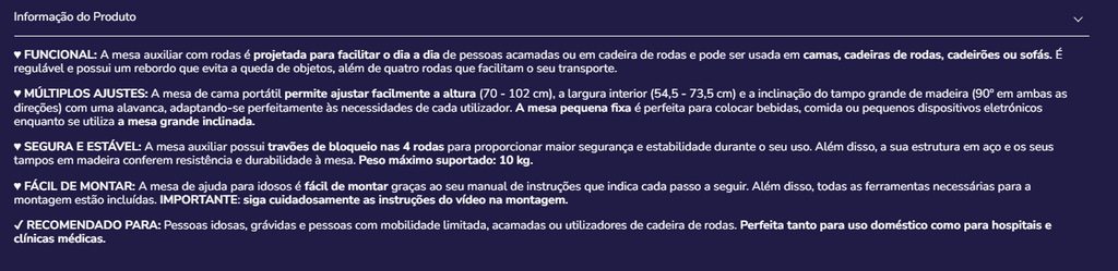 Mesa de apoio K40065